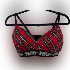 Victoria’s Secret PINK plaid bra 36C